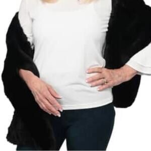Clearance - Faux Mink Black Wrap 72” L x 28” W
